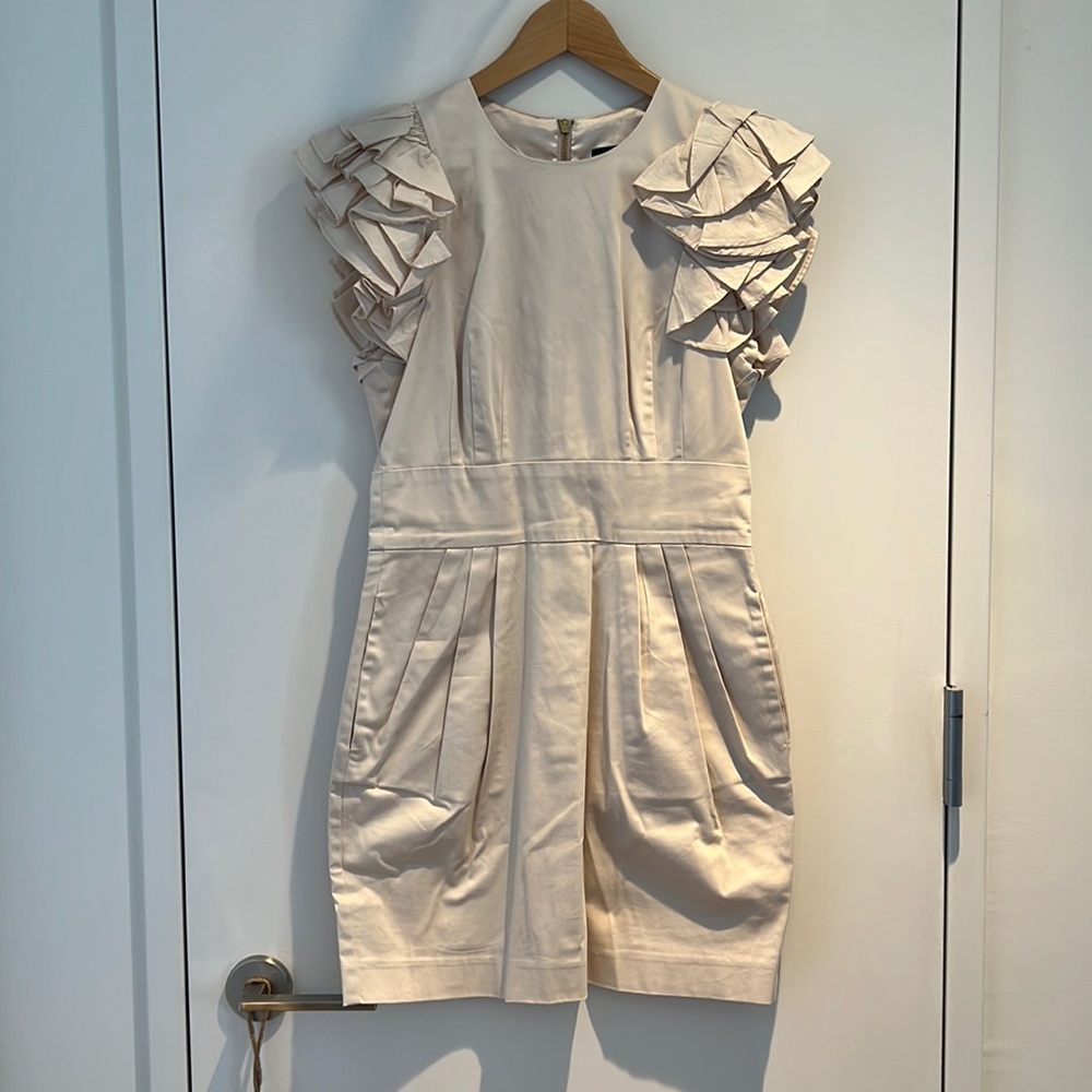 French Connection Cotton Mini Dress with Puffy Shoulders